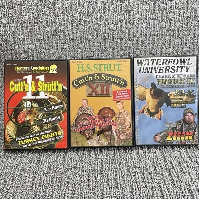 DVD Lot 3 Hunting Turkey Duck Waterfowl Cut’n Strutt’n Strut Hunters Specialties Foto 1 de 4