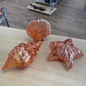 Set of 3 Mercury Glass Seashells with Timers by Valerie - Picture 1 of 13