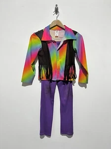 Children’s 60s 70s Disco Hippie Flower Power Kids Outfit Size M 5-6 Yrs DAMAGED - Picture 1 of 6