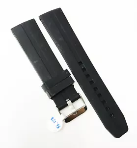 Correa de reloj genérica de goma en tono negro de 22 mm con hebilla en tono plateado - Imagen 1 de 5