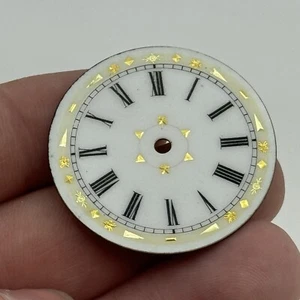 34,2 mm antike schöne Porzellan gemusterte Taschenuhr Zifferblatt Ersatzteile - Bild 1 von 6