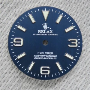 Dial Maker - Quadrante Relax Blu Spazzolato, Quadrante Explorer, Argento/BGW9 per Seiko mod - Foto 1 di 4