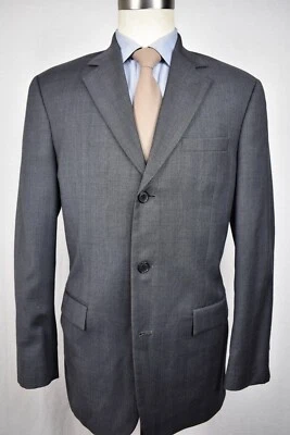 Andrew Fezza Solid Gray Wool/Cashmere Blend Three Button Two Piece Suit Sz: 40R - Image 1 of 4