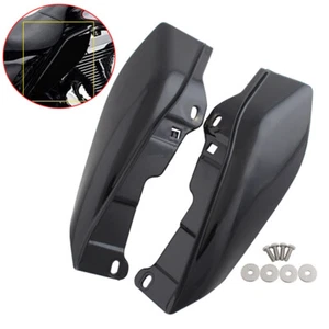 Gloss Black Mid-Frame Air Heat Deflectors Fit For Harley Touring Road King 09-16 - Picture 1 of 11