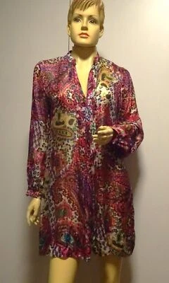 BNWOT ZARA Ltd Edition Paisley Print Shirt Mini Dress / Kaftan / Top Size Medium - image 1 of 4