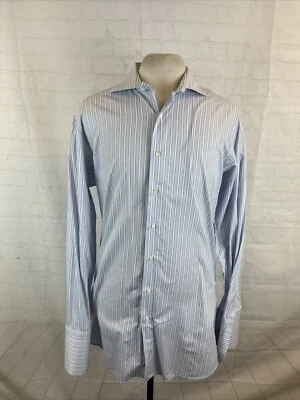 Camisa de vestir Burberry de algodón a rayas azul claro para hombre 16-16,5 34/35 $695 Foto 1 de 4