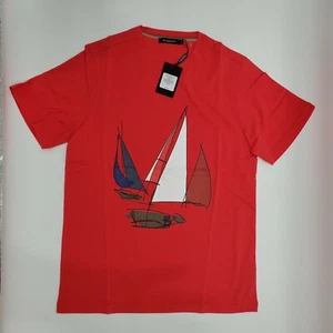 BUGATCHI S (Small) Short Sleeve Crew Neck T-Shirt, NWT Color RUBY, Classic Fit - Picture 1 of 6
