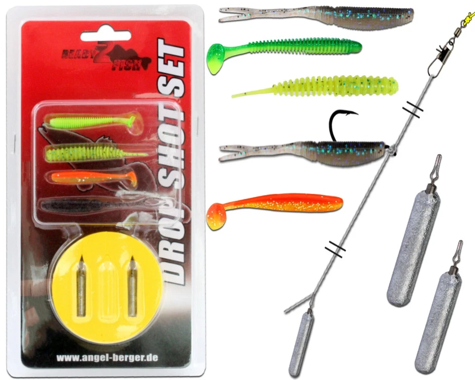 Wild Devil Baits Drop Shot Set Dropshot Monatage Ready2Fish Gummifische Barsch