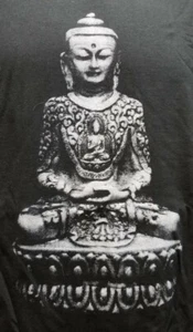 Grande camicia NERA BUDDHA immagine serigrafata Gildan softstyle - Foto 1 di 3