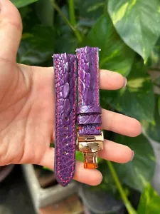 Purple Genuine Real Leather Skin Watch Strap Band 10 11...20 21 22 23 24 26mm - Picture 1 of 20