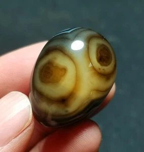TOP 20G Natural Gobi Agate Eyes Agate egg Silk Banded Agate Healing B368 - Picture 1 of 15