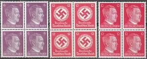 AUTHENTIC Historical Artifact Stamp Germany Blocks WWII 3rd Reich Hitler MNH 2 - Picture 1 of 4