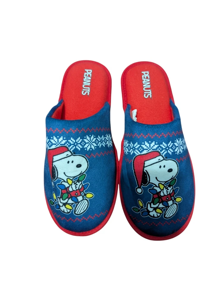 Chinelos Peanuts Snoopy Fairisle Scuff azul marinho M 9-10 - Imagem 1 de 4