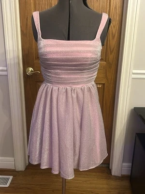 Sparkly Tulle Dusty Rose Short Formal Homecoming Mini Cocktail Dress Size 6 - Image 1 of 4