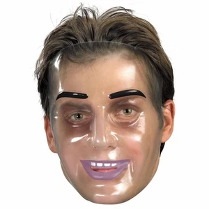 Transparent Man Young Male Youthful Funny Adult Mens Costume PVC 1/2 Mask - Picture 1 of 1