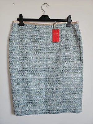 Pure Collection Textured Pencil Skirt Pale Blue Size 14 - Image 1 of 4