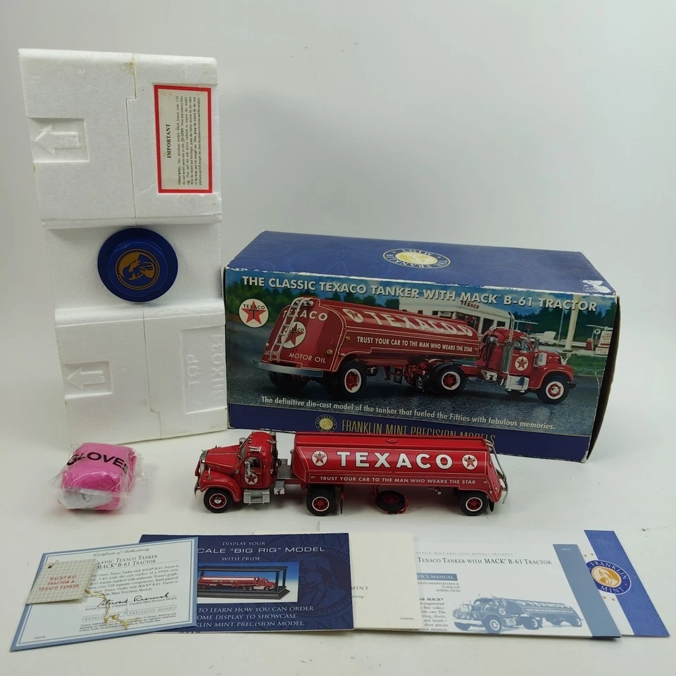 Franklin Mint Classic Texaco Tanker with Mack B-61 Tractor 1/43 Scale -FLAW READ - Image 1 of 4