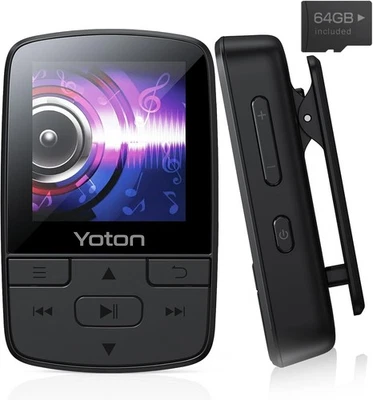 MP3 Player with Bluetooth 5.2, 64GB, HiFi-Music, with Sports Clip and Indepen... - Image 1 of 4
