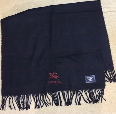Bufanda de lana Burberry años 90 chal grande manta hasta la rodilla clásica herencia punto fino Foto 1 de 4