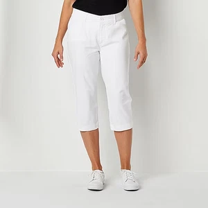 St Johns Bay Damen-Caprihose weiß mittelhoch 20 W neu mit Etikett - Bild 1 von 4