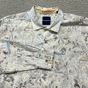 Tommy Bahama Shirt Mens XL Paisley Linen Blend Button Up Art Resort Wear - Picture 1 of 10