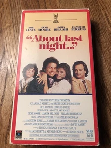 About Last Night (VHS) 1980s Rob Lowe Demi Moore James Belushi Comedy Romance - Picture 1 of 4