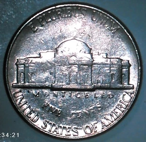 1995P Jefferson Nickel "Cents" Is Missing on Reverse - Picture 1 of 9