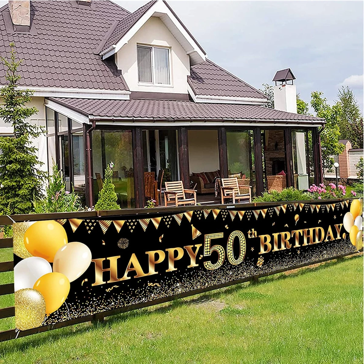 16. Geburtstag Dekoration Set – Blaues & Silbernes Banner, Wimpelkette, Türdeko, Ca. 1,8 M Lang