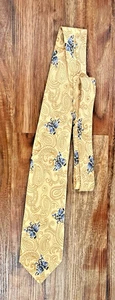 FENDI ROMA TIE 100% Silk Hand Made Italy Blue Floral Cream Light Brown 56"x 3" - Picture 1 of 4