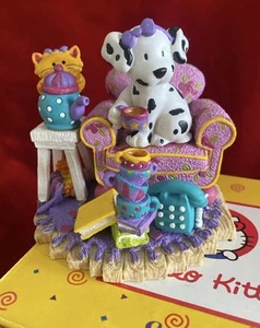 Spottie Dottie & Sassy Drinking Tea Figurine Statue HELLO KITTY Sanrio VANMARK - Picture 1 of 9