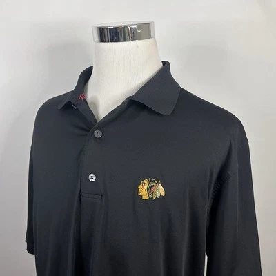 Footjoy XL Golf Polo Shirt Chicago Blackhawks NHL Denis Savard Polyester Blend - Image 1 of 4
