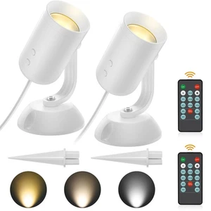 2 Pack Dimmable Spotlights Indoor, LED Uplighting with Timer and Remote, 5W L... - Picture 1 of 8