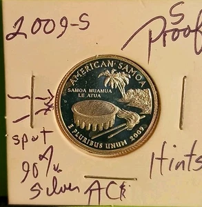 American Samoa 2009 S Quarter Dollar SILVER Proof Samoa Mua Mua A Atua Island A - Picture 1 of 3