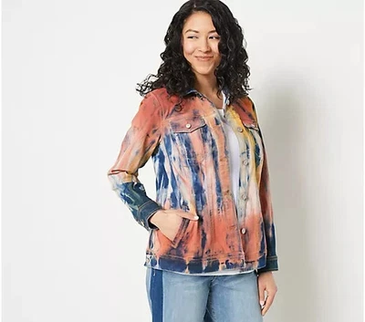 LOGO by Lori Goldstein Limited Edition Painted Denim Jacket-Size 120BEW-A511193 - Image 1 of 2