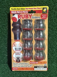 8 Piece Ruby Sliders by BulbHead Premium Chair Leg Covers to Protect Floors - Picture 1 of 2