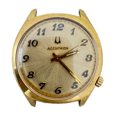 Reloj pulsera vintage 34 mm Accutron 3076 Sunburst para hombre con horquilla de afinación 218 0 10 k RGP Foto 1 de 3