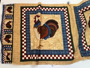 Leslie Beck Cranston VIP Fabric 22 X 36 Quilting Panel Chicken Rooster Sewing - Picture 1 of 3