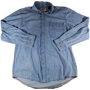 Wrangler Rugged Wesr Shirt Adult Large ; Medium Blue - Picture 1 of 7