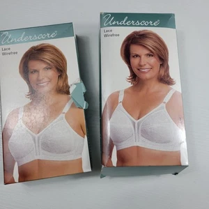 2 Underscore Cushion Strap Wirefree Comfort Bra 50D Set Of Two: White - Picture 1 of 5