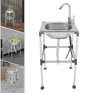 Fregadero de acero inoxidable Fregadero de cocina comercial Fregadero 1 lavabo Lavabo - Imagen 1 de 24