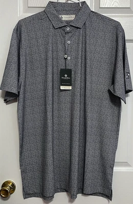 Polo de golf Donald Ross para hombre, grande, Winchester, pizarra/multi, nuevo con etiquetas Foto 1 de 4