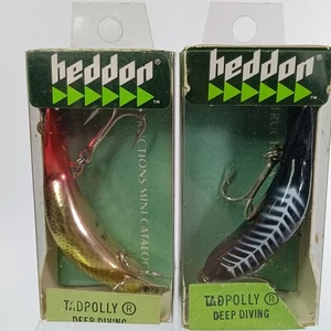 Heddon Tadpolly, esca a manovella vintage, 2 pezzi esche anni 70, 9000 GGR e 9000 XBW - Foto 1 di 13