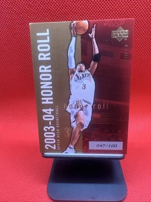 2003-04 Upper Deck Honor Roll - Allen Iverson #64 -047/100 Gold Parallel - Image 1 of 3
