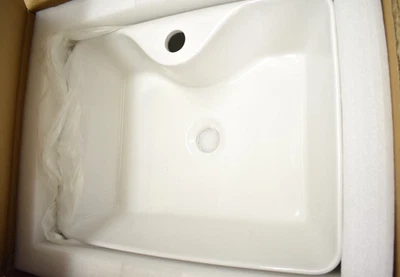Unidad de fregadero de cocina/baño de porcelana blanca de un solo lavabo Foto 1 de 4