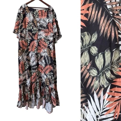 Vestido Avenue Maxi Botánico Follaje Vacacional Resort Crucero Talla 30/32 Foto 1 de 4