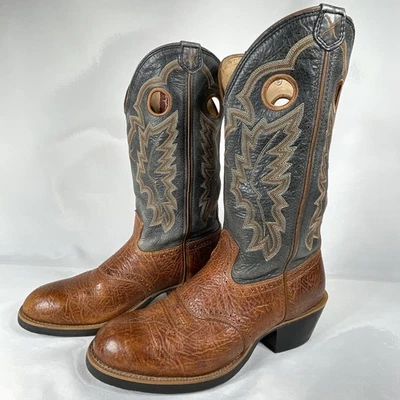 Twisted X Western Leather Cowboy Boots MRS0017 Mens 8 D Brown Ruff Stock Saddle - Image 1 of 4