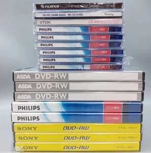DVD+RW DVD+R CD-RW Joblot Bundle Rewritable Recordable Blank Media Discs Sealed - Picture 1 of 5