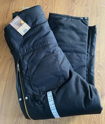 Carhartt Bib Overalls Mens 34x30 Yukon Zip-to-Waist Arctic Quilt Lined R33 - Image 1 of 4