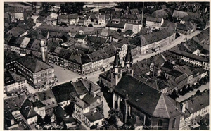 AK HOF /Saale, Zentrum, Luftbild /Fliegeraufnahme 1937 - Picture 1 of 1