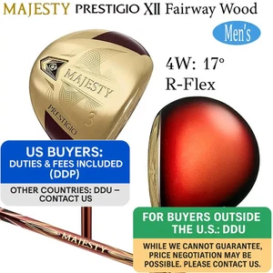 MAJESTY Prestigio XII 12 Fairway wood 4W 17° R-Flex LV750 Graphite w/Headcover - Picture 1 of 9